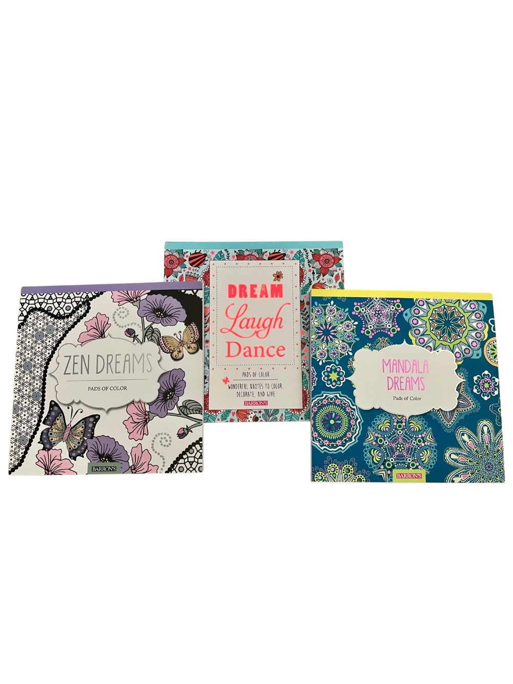 Barron’s Pads of Color Adult Coloring Book Set of 3 • 80 Pages Each • BRAND NEW